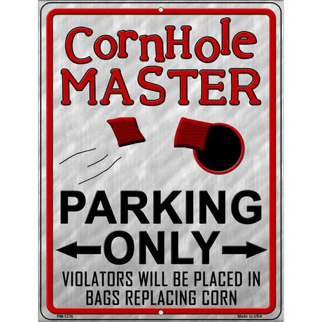 Cornhole Master Metal Novelty Parking Sign 4.5" x 6" (PM)