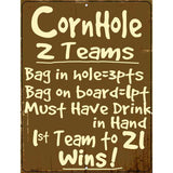 Cornhole Rules Metal Novelty Parking Sign 4.5" x 6" (PM)