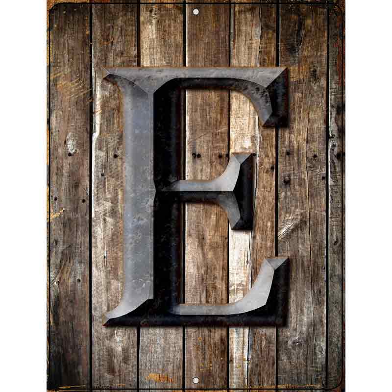 Letter E Metal Novelty Parking Sign 4.5" x 6" (PM)