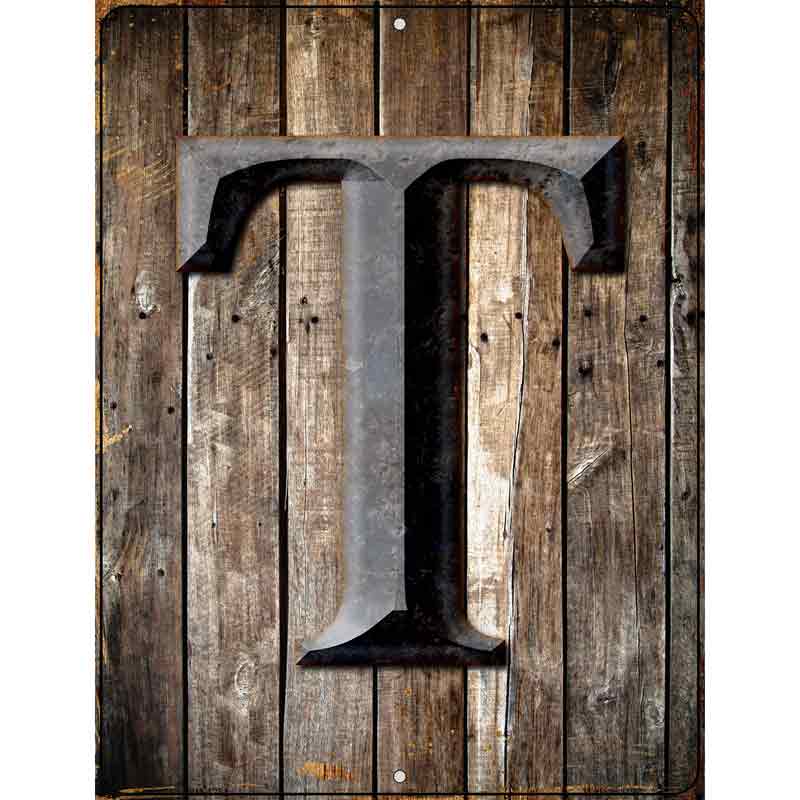 Letter T Metal Novelty Parking Sign 4.5" x 6" (PM)