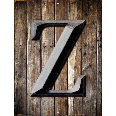 Letter Z Metal Novelty Parking Sign 4.5" x 6" (PM)