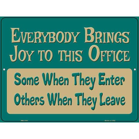 Joy To The Office Metal Novelty Parking Sign 4.5" x 6" (PM)