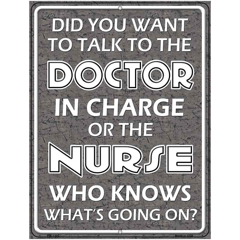 Doctor In Charge Metal Novelty Parking Sign 4.5" x 6" (PM)