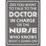 Doctor In Charge Metal Novelty Parking Sign 4.5" x 6" (PM)