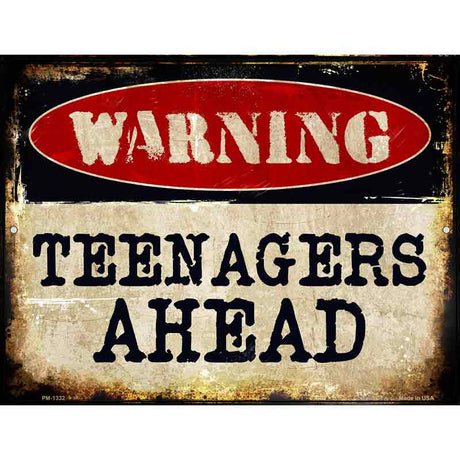 Teenagers Ahead Metal Novelty Parking Sign 4.5" x 6" (PM)