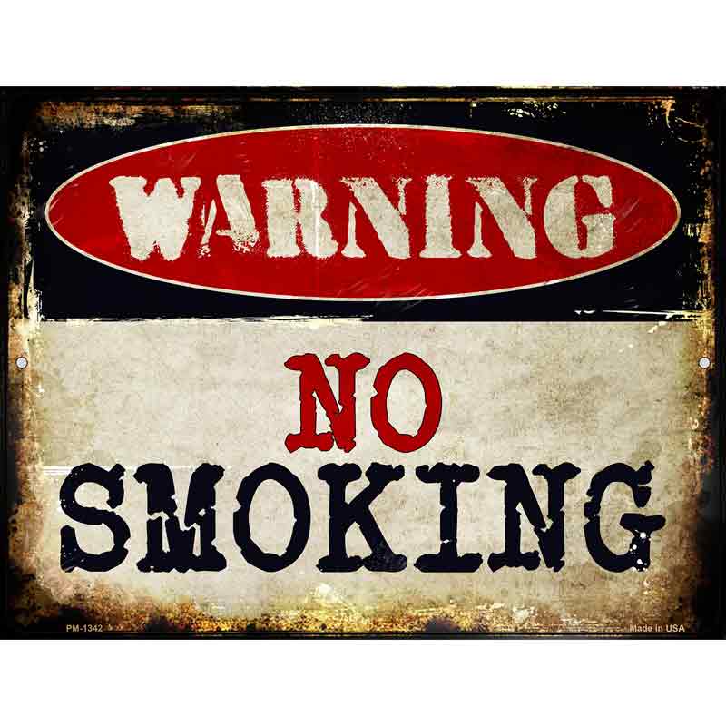 No Smoking Metal Novelty Parking Sign 4.5" x 6" (PM)