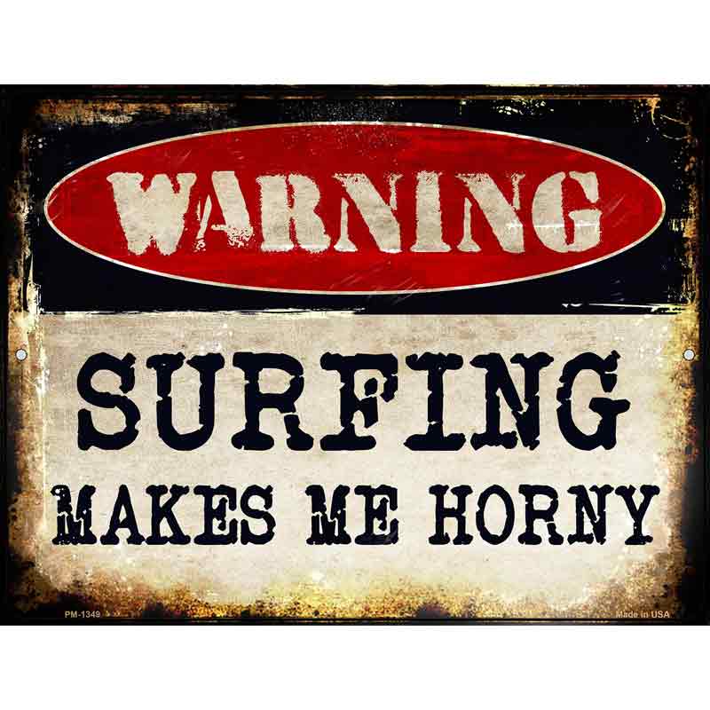 Surfing Metal Novelty Parking Sign 4.5" x 6" (PM)