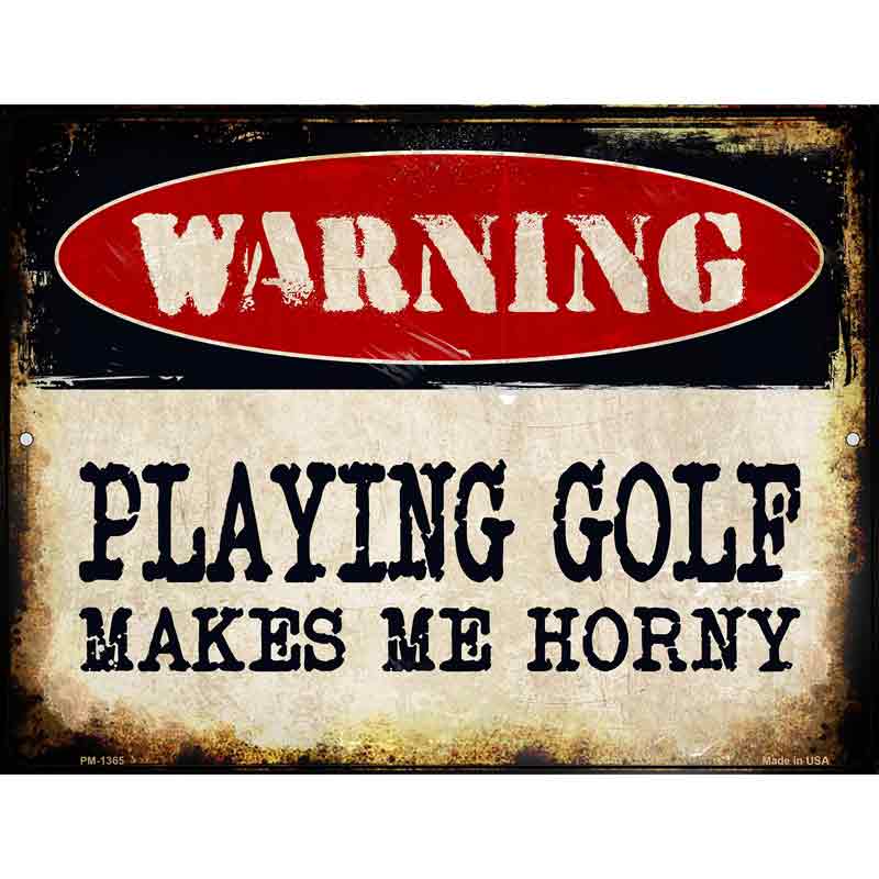 Playing Golf Metal Novelty Parking Sign 4.5" x 6" (PM)