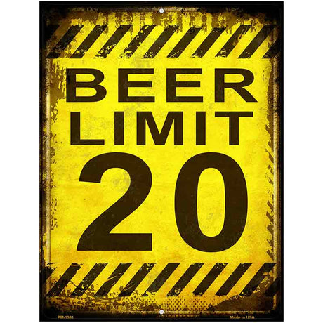 Beer Limit Metal Novelty Parking Sign 4.5" x 6" (PM)