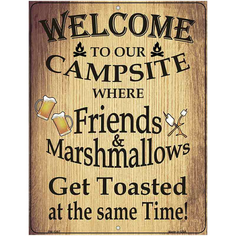 Campsite Metal Novelty Parking Sign 4.5" x 6" (PM)