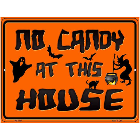 No Candy At This House Metal Novelty Parking Sign 4.5" x 6" (PM)