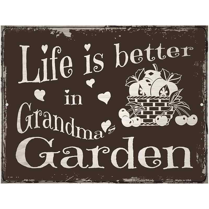 Grandmas Garden Metal Novelty Parking Sign 4.5" x 6" (PM)