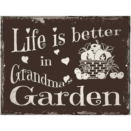 Grandmas Garden Metal Novelty Parking Sign 4.5" x 6" (PM)