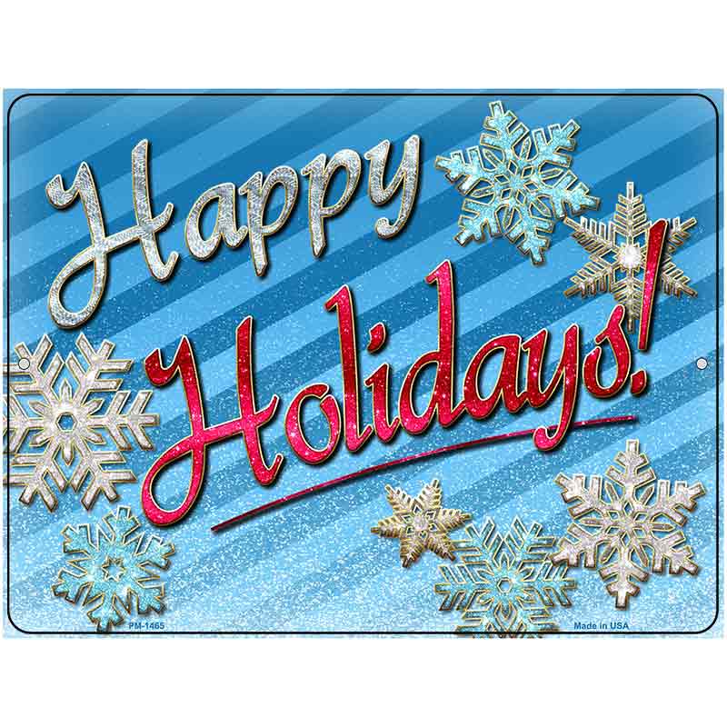 Happy Holidays Metal Novelty Parking Sign 4.5" x 6" (PM)