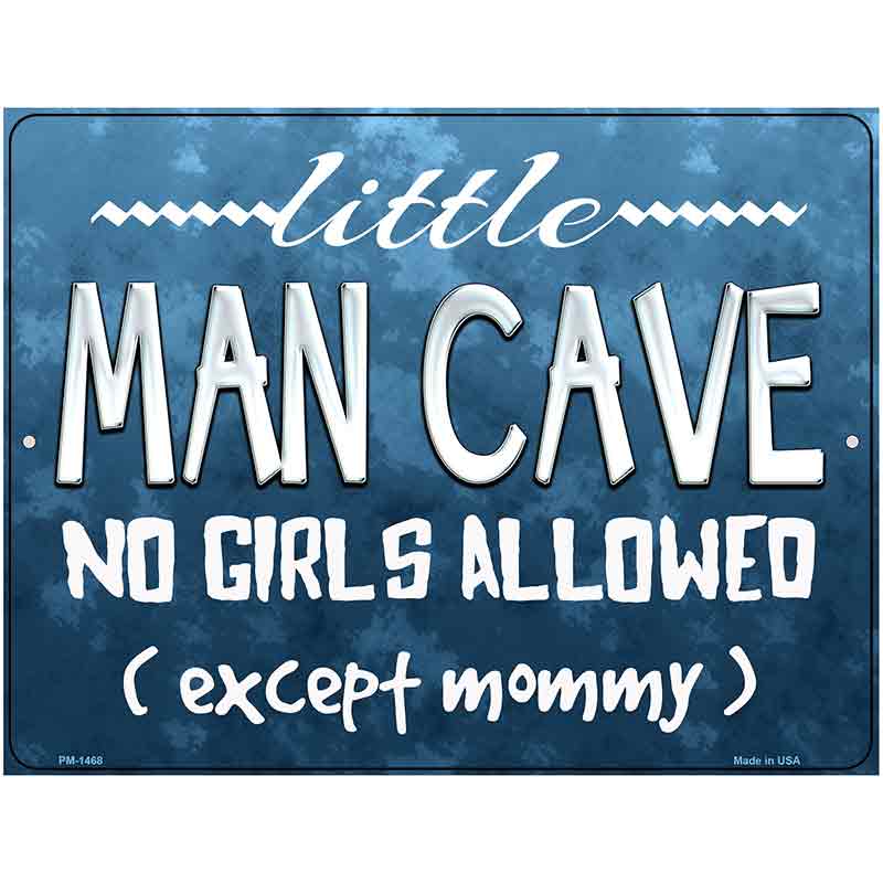 Little Man Cave Metal Novelty Parking Sign 4.5" x 6" (PM)