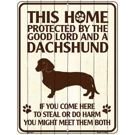 Dachshund Protected Metal Novelty Parking Sign 4.5" x 6" (PM)