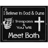 I Believe In God and Guns Metal Novelty Parking Sign 4.5" x 6" (PM)