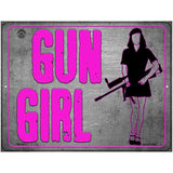 Gun Girl Metal Novelty Parking Sign 4.5" x 6" (PM)