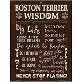 Boston Terrier Wisdom Metal Novelty Parking Sign 4.5" x 6" (PM)