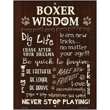 Boxer Wisdom Metal Novelty Parking Sign 4.5" x 6" (PM)