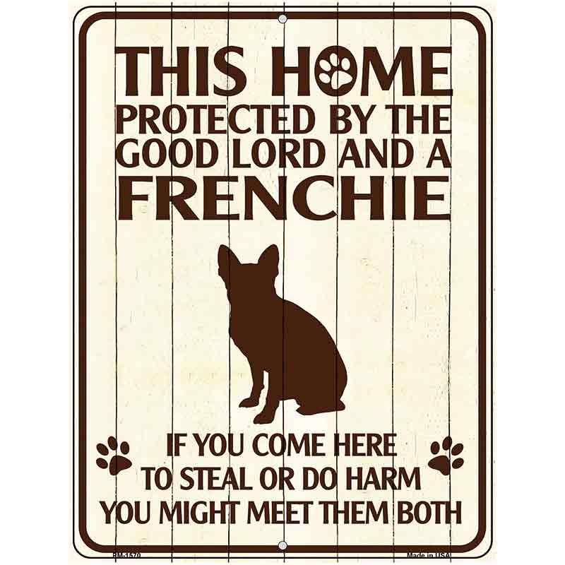 Frenchie Protected Metal Novelty Parking Sign 4.5" x 6" (PM)