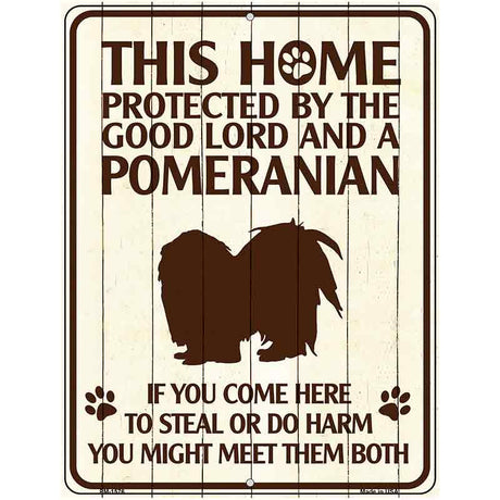 Pomeranian Protected Metal Novelty Parking Sign 4.5" x 6" (PM)