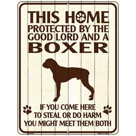 Boxer Protected Metal Novelty Parking Sign 4.5" x 6" (PM)