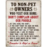 Non-Pet Owners Poodle Parking Sign Metal Novelty 4.5" x 6" (PM)