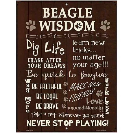 Beagle Wisdom Metal Novelty Parking Sign 4.5" x 6" (PM)