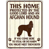 This Home Protected By An Afghan Hound Parking Sign Metal Novelty 4.5" x 6" (PM)