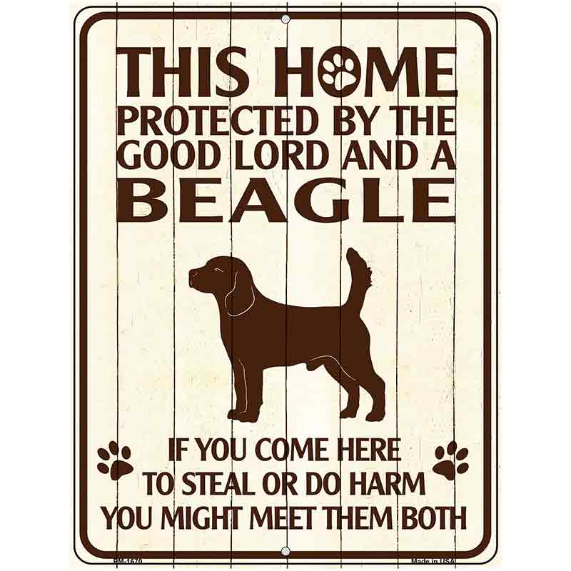 This Home Protected By A Beagle Parking Sign Metal Novelty 4.5" x 6" (PM)