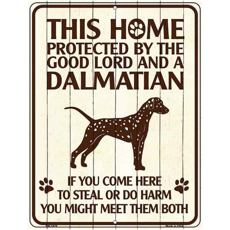 This Home Protected By A Dalmation Parking Sign Metal Novelty 4.5" x 6" (PM)