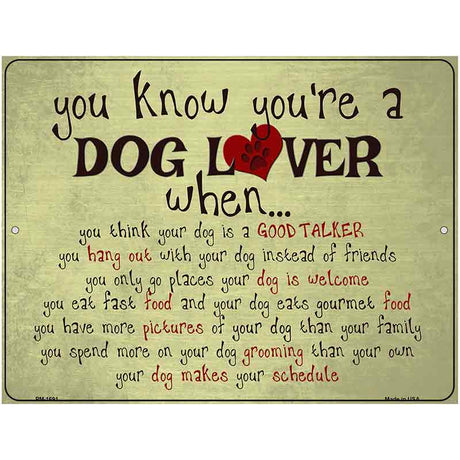 Dog Lover Great Talker Parking Sign Metal Novelty 4.5" x 6" (PM)