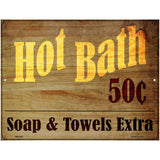 Hot Bath Parking Sign Metal Novelty 4.5" x 6" (PM)