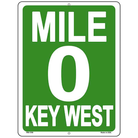 Mile Zero Key West Metal Novelty Parking Sign 4.5" x 6" (PM)