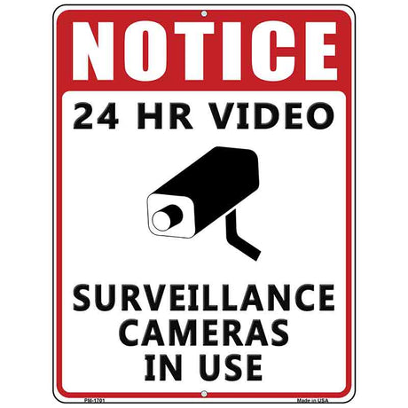 Notice Video Surveillance Parking Sign Novelty 4.5" x 6" (PM)