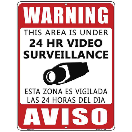 Warning This Area Is Under Video Surveillance Parking Sign Novelty 4.5" x 6" (PM)