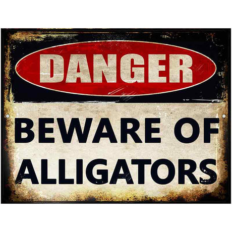 Danger Beware of Alligators Novelty Parking Sign 4.5" x 6" (PM)