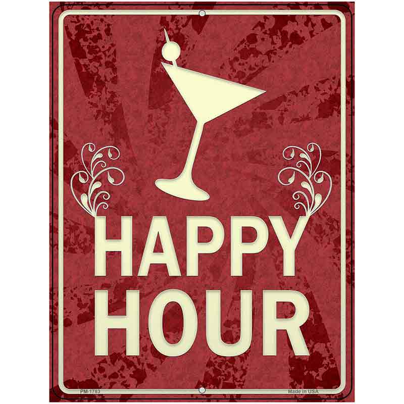 Happy Hour Novelty Parking Sign 4.5" x 6" (PM)