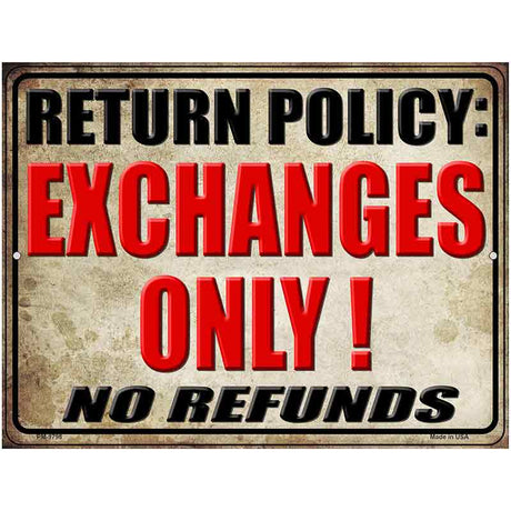 Return Policy Parking Sign 4.5" x 6" (PM)