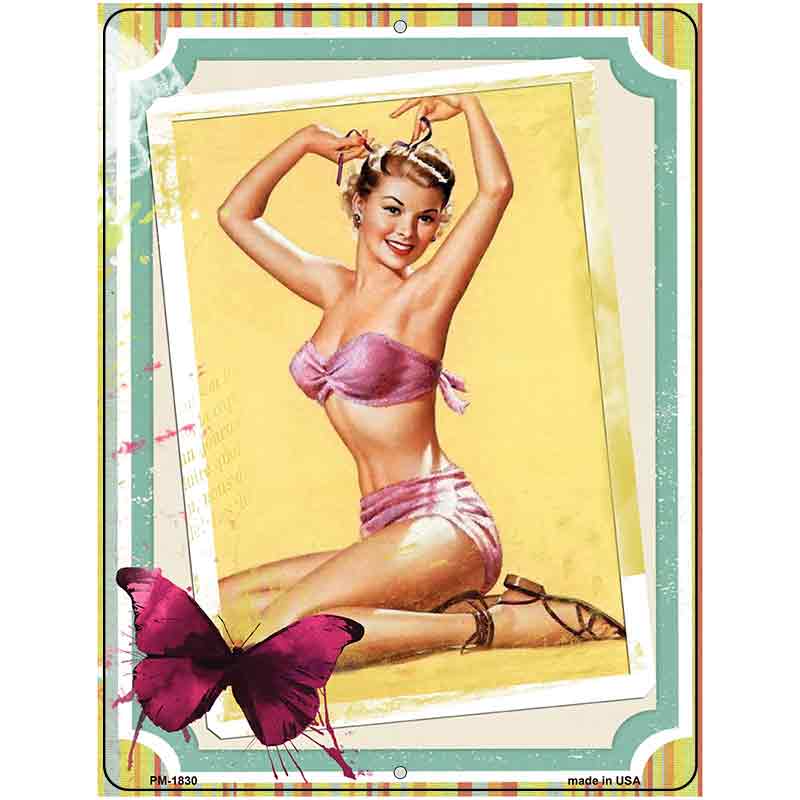 Photo Of Girl Vintage Pinup Parking Sign 4.5" x 6" (PM)