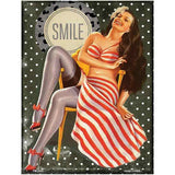 Girl On Chair Vintage Pinup Parking Sign 4.5" x 6" (PM)