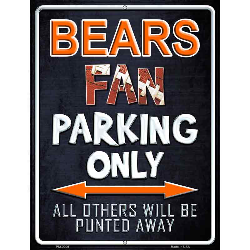 Bears Metal Novelty Parking Sign 4.5" x 6" (PM)