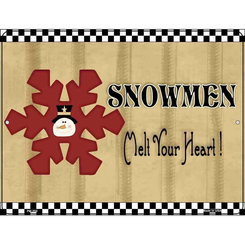 Snowflake Snowmen Metal Novelty Parking Sign 4.5" x 6" (PM)