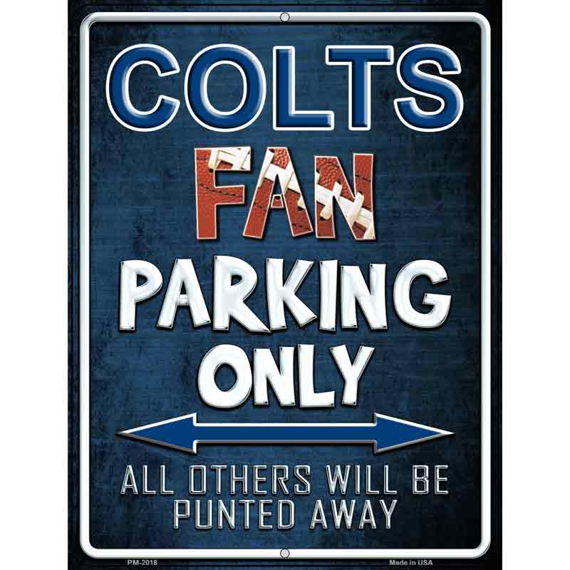 Colts Metal Novelty Parking Sign 4.5" x 6" (PM)