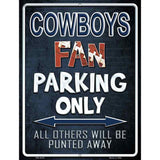 Cowboys Metal Novelty Parking Sign 4.5" x 6" (PM)