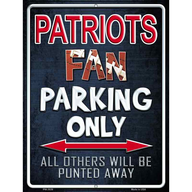 Patriots Metal Novelty Parking Sign 4.5" x 6" (PM)