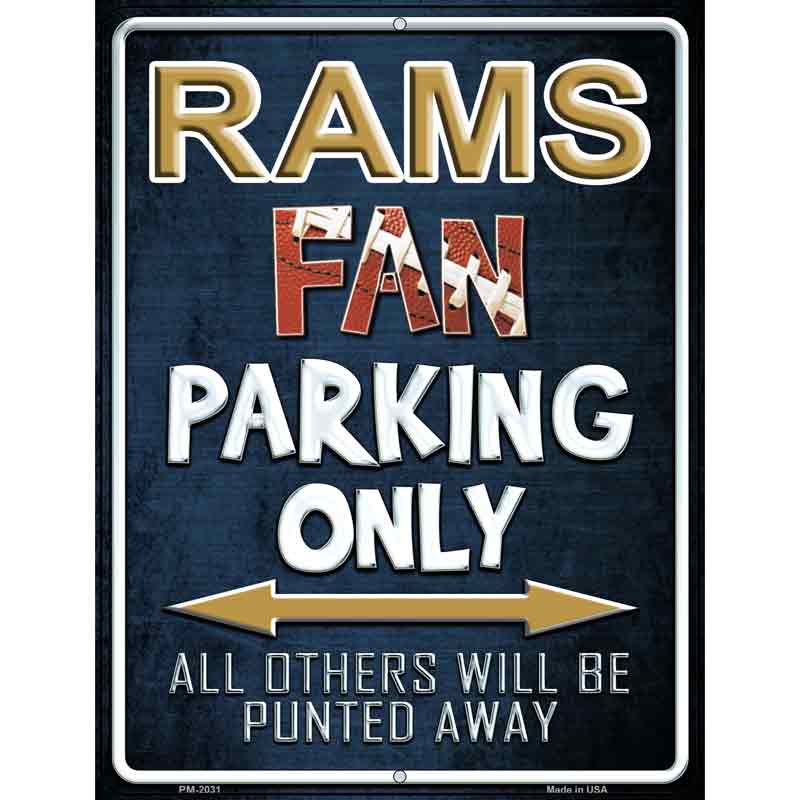 Rams Metal Novelty Parking Sign 4.5" x 6" (PM)