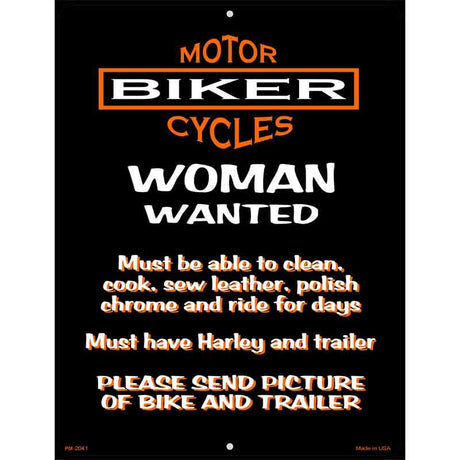 Woman Wanted Metal Novelty Parking Sign 4.5" x 6" (PM)