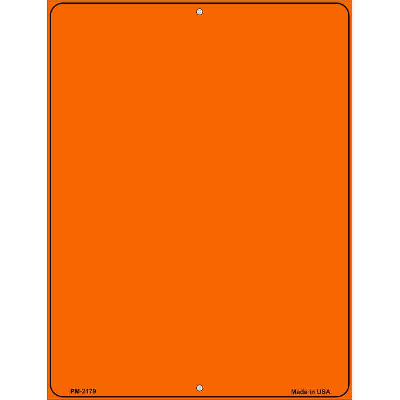 Solid Orange Metal Novelty Parking Sign 4.5" x 6" (PM)